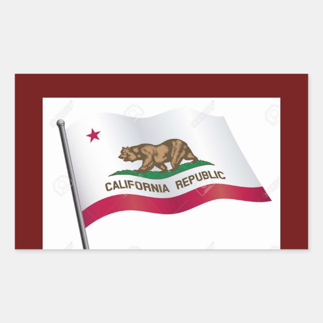 Adesivo Retangular California Flag Sticker (Frente)