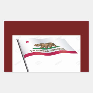 Adesivo Retangular California Flag Sticker