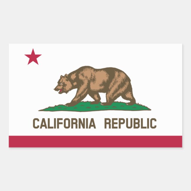 Adesivo Retangular California* Flag    StickerDrapeau de California (Frente)