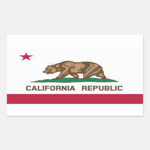 Adesivo Retangular California* Flag StickerDrapeau de California