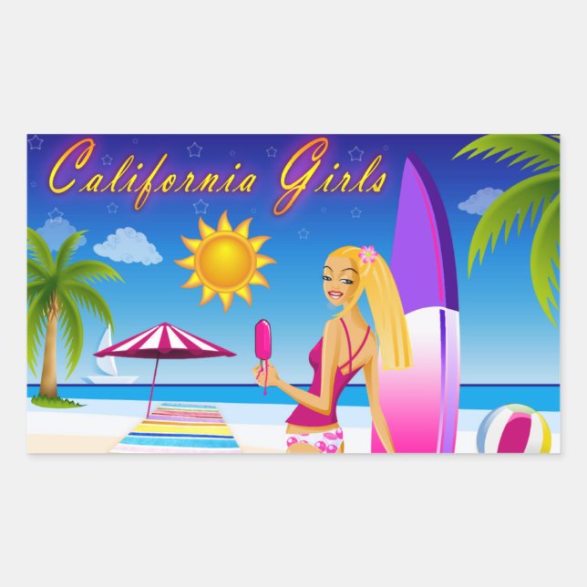 Adesivo Retangular California Girls (Frente)