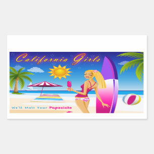 Adesivo Retangular California Girls
