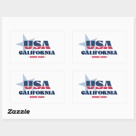 Adesivo Retangular California My Home State Sticker