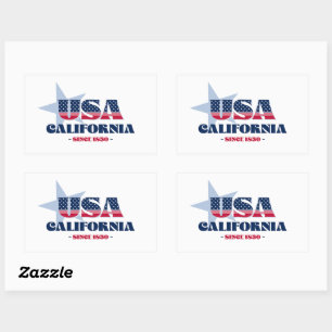 Adesivo Retangular California My Home State Sticker