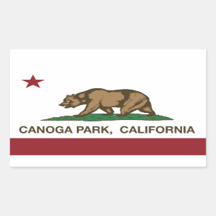 Adesivo Retangular California Republic Flag Canoga Park