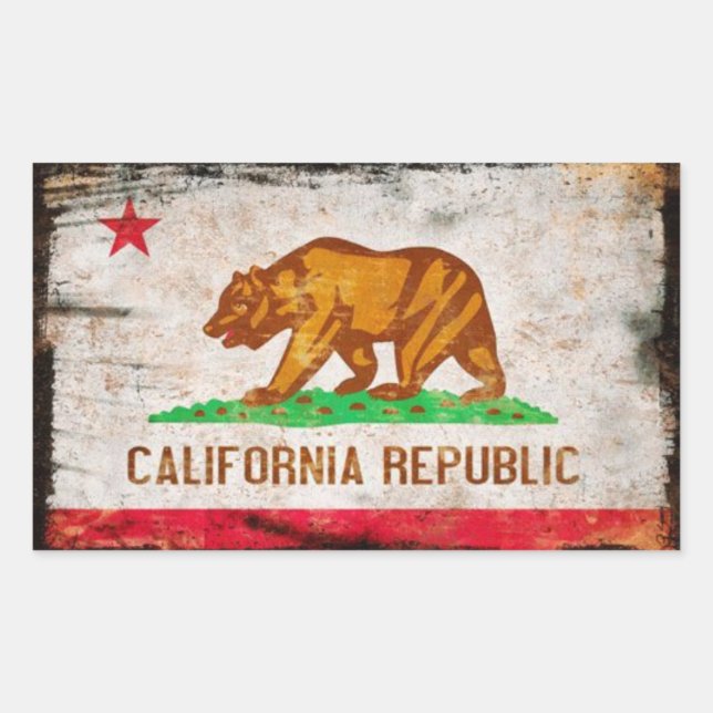 Adesivo Retangular California Republic Sticker (Frente)