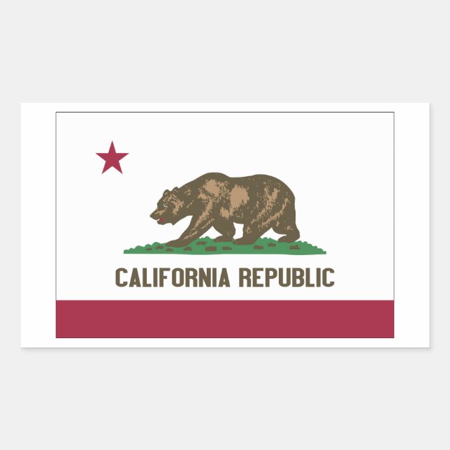 Adesivo Retangular California Republic Sticker (Frente)