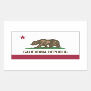 Adesivo Retangular California Republic Sticker