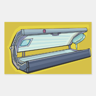 Adesivo Retangular Cama de Bronzeamento Retro Spa