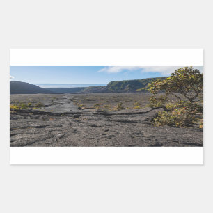 Adesivo Retangular cama seca de lava no alto da cratera de kilauea ik
