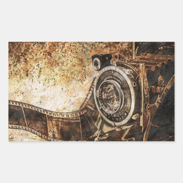 Adesivo Retangular Câmara de Foto Antiga Antica (Frente)