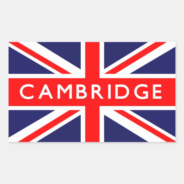 Adesivo Retangular Cambridge: Bandeira Britânica (Frente)