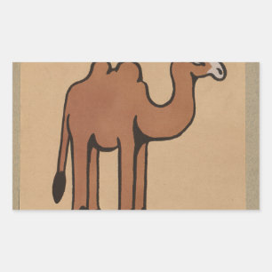 Adesivo Retangular Camel - Ilustração Colorida do Livro Antiquário