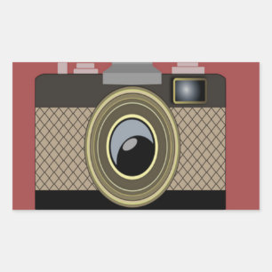 Adesivo Retangular Câmera Vintage