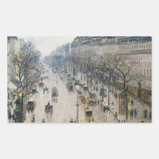 Adesivo Retangular Camille Pissarro - Boulevard Montmartre (Frente)