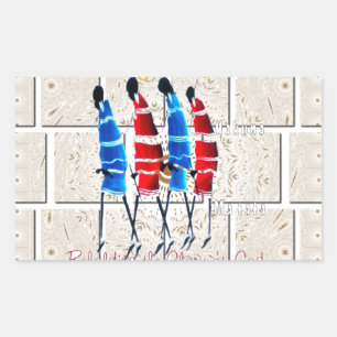 Adesivo Retangular Caminhando com Jesus Hakuna Matata Inspirou Beauti