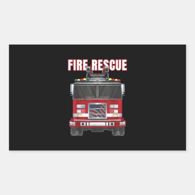 Adesivo Retangular Caminhão do Departamento de Bombeiros de Emergênci (Frente)
