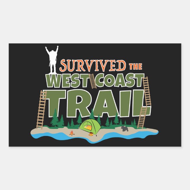 Adesivo Retangular Caminho da Costa Oeste, Eu Sobrevivi ao Caminho da (Frente)