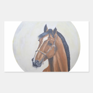 Adesivo Retangular Camisa com retrato majestoso de cavalo