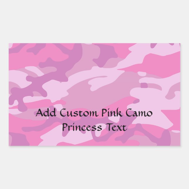 Adesivo Retangular Camoflauge Rosa (Frente)
