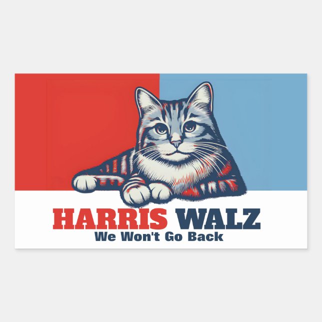 Adesivo Retangular Campanha Harris Walz (Frente)