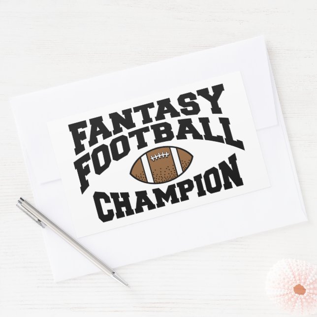 Adesivo Retangular Campeão de Futebol Fantasy (Envelope)