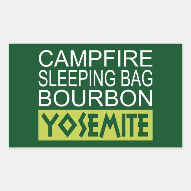 Adesivo Retangular Campfire Sleing Bag Bourbon Yosemite (Frente)