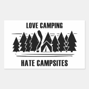 Adesivo Retangular Camping de amor, Campinas de ódio