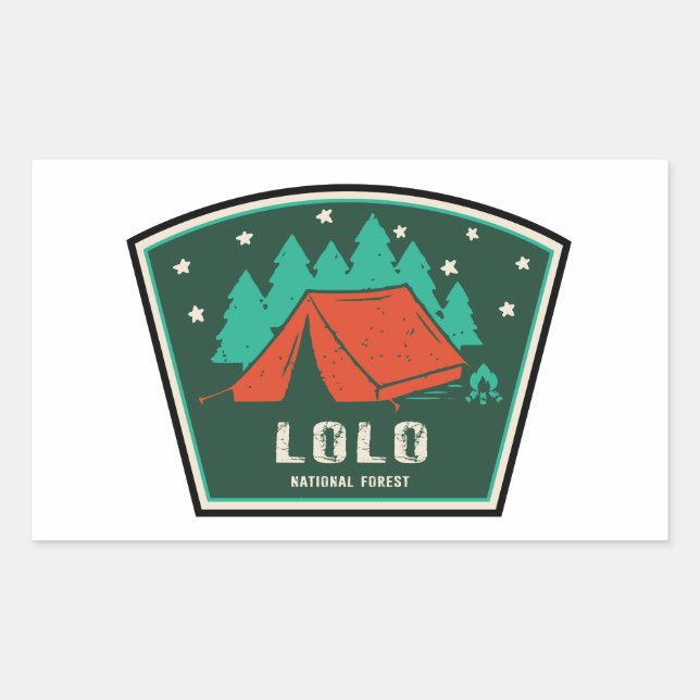 Adesivo Retangular Camping Lolo National Forest Montana (Frente)