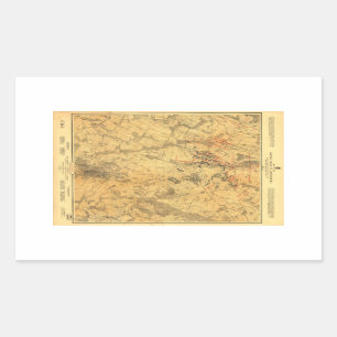 Adesivo Retangular Campo de batalha do mapa de Gettysburg por John