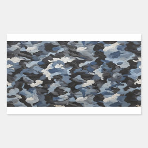 Adesivo Retangular camuflagem de cinza negra azul