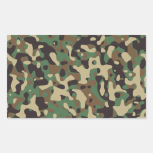 Adesivo Retangular Camuflagem Florestal