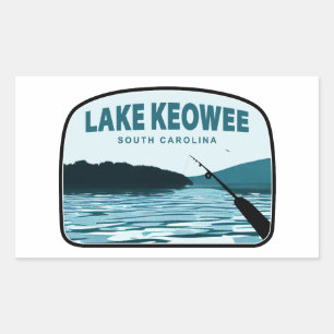 Adesivo Retangular Cana de Pesca do Lago Keowee Carolina do Sul