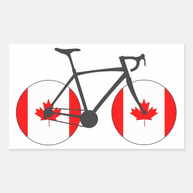 Adesivo Retangular Canadá Flag Cycling (Frente)