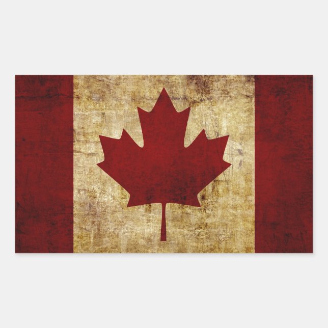 Adesivo Retangular Canadá / Indicador amassado (Frente)