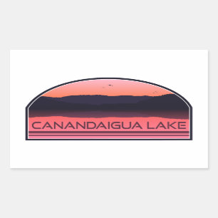Adesivo Retangular Canandaigua Lake New York Red Sunrise