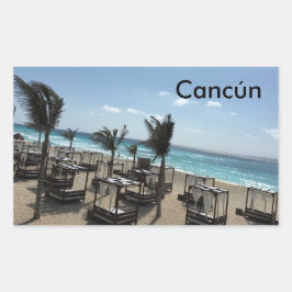 Adesivo Retangular Cancún (México) - Retângulo Stickers, Glossy