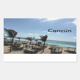 Adesivo Retangular Cancún (México) - Retângulo Stickers, Glossy