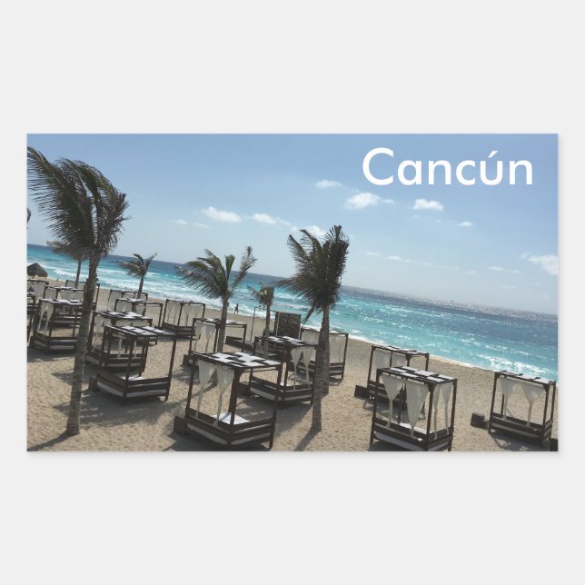 Adesivo Retangular Cancún (México) - Retângulos,  brilhante (Frente)