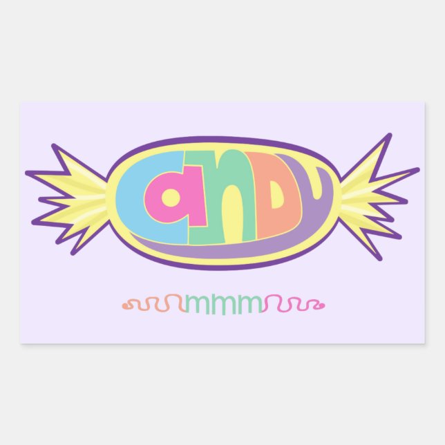 Adesivo Retangular Candy mmm Stickers (Frente)