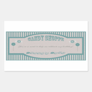 Adesivo Retangular Candy Shoppe Stickers - Teal