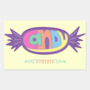 Adesivo Retangular Candy Yummy Stickers