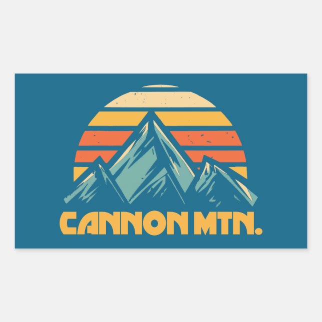 Adesivo Retangular Cannon Mountain New Hampshire Retro Turquoise (Frente)