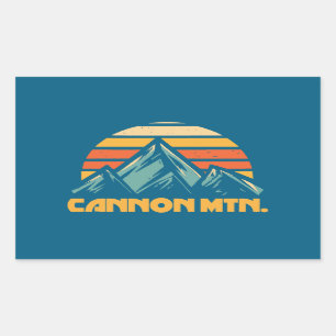 Adesivo Retangular Cannon Mountain New Hampshire Retro Turquoise
