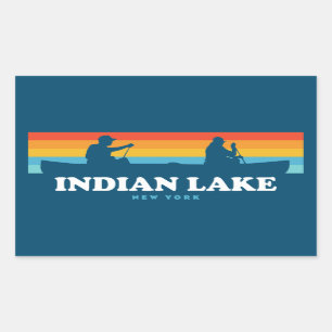 Adesivo Retangular Canoa Indiana Lake New York
