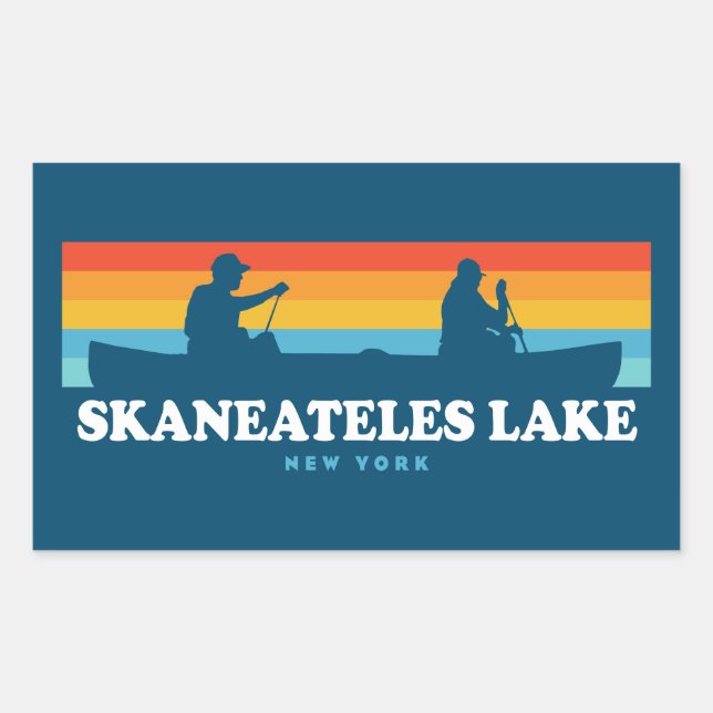 Adesivo Retangular Canoagem de Skaneateles Lake New York (Frente)