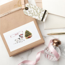 Cão de Natal do Buldogue Negro e Branco