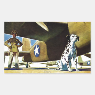 Adesivo Retangular Cão do Exército