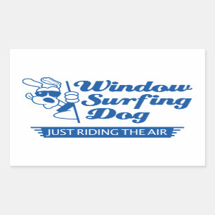 Adesivo Retangular Cão em um carro