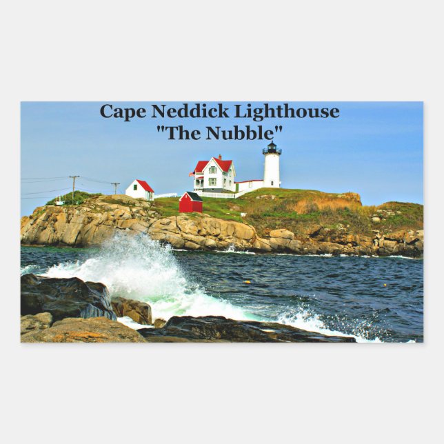 Adesivo Retangular Cape Neddick, "The Nubble", Stickers (Frente)